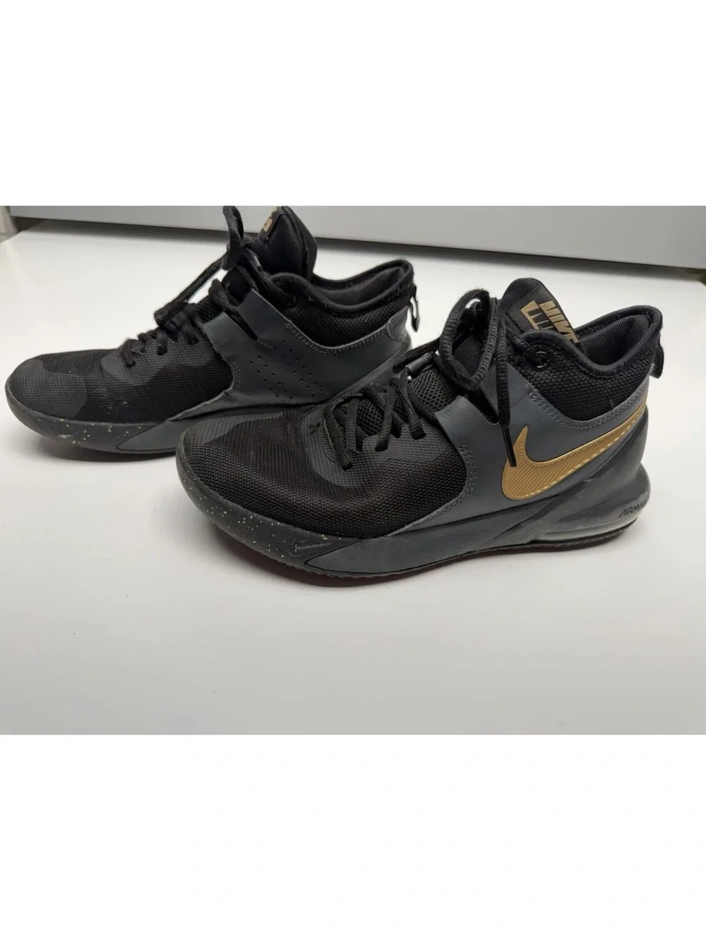 Nike Air Max Impact Black/Metallic Gold Mid Top CI1396-005 Basketball Shoes 8.5